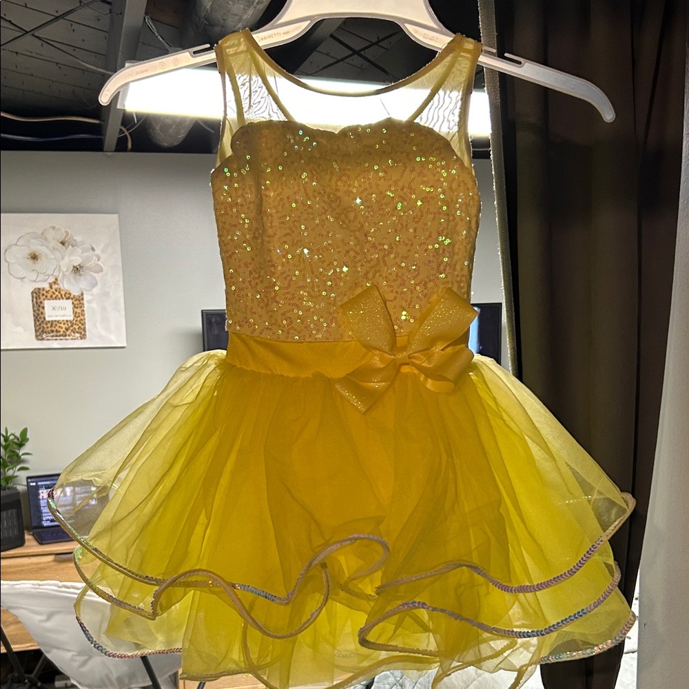 Sparkling Yellow Tutu Dress for Kids